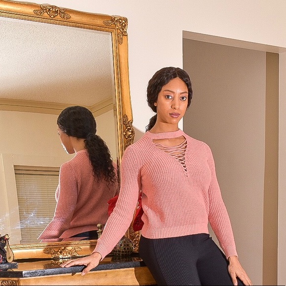 Pastel Pink Ribbed Sweater by Forever 21 sz small - Picture 5 of 6